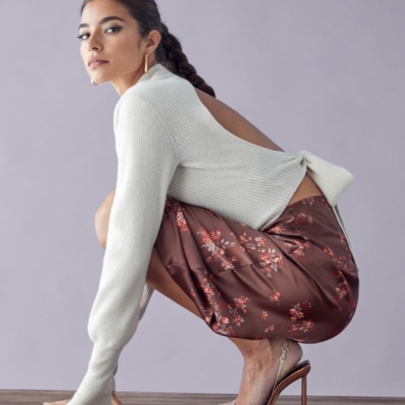 Reformation Pratt Silk Midi Skirt in Nona Size 4 - Picture 2 of 9